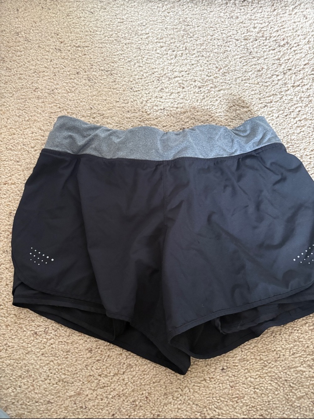 Avia Women's Black Athletic Shorts with Gray Waistband M8-10